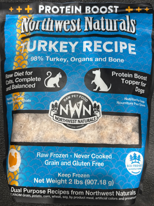 NW Naturals Frozen Raw Cat Food & Protein Boost Topper for Dogs. Turkey